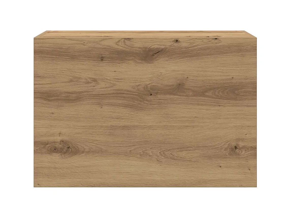 Mobiletto da bagno da parete in legno di rovere ingegnerizzato, realizzato a mano