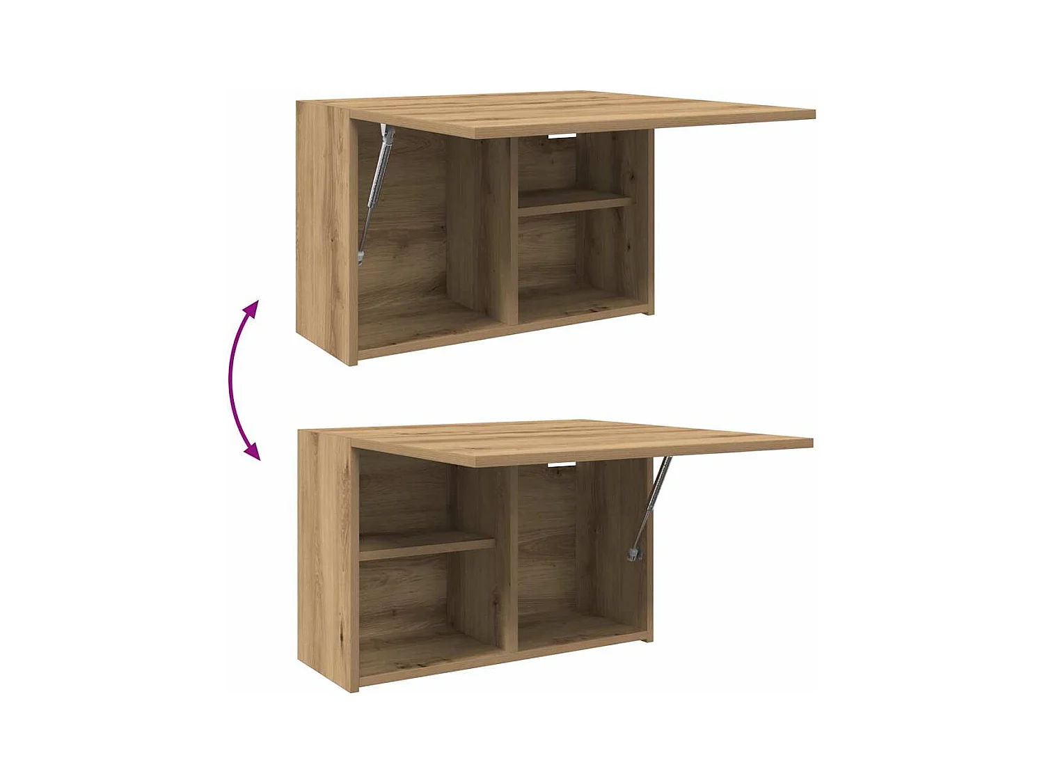 Mobiletto da bagno da parete in legno di rovere ingegnerizzato, realizzato a mano