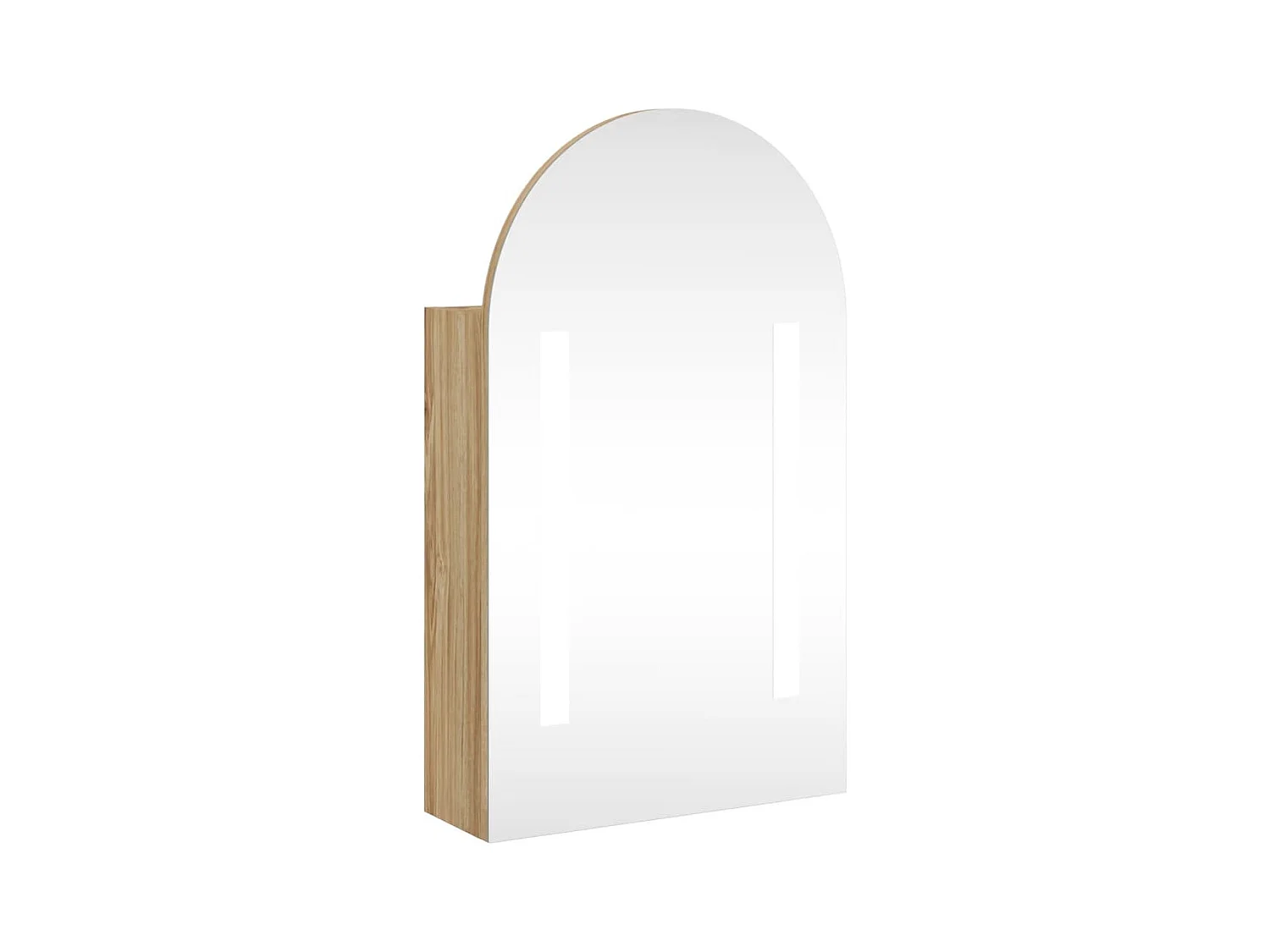 Mobile bagno con specchio e LED ad arco rovere 42x13x70 cm