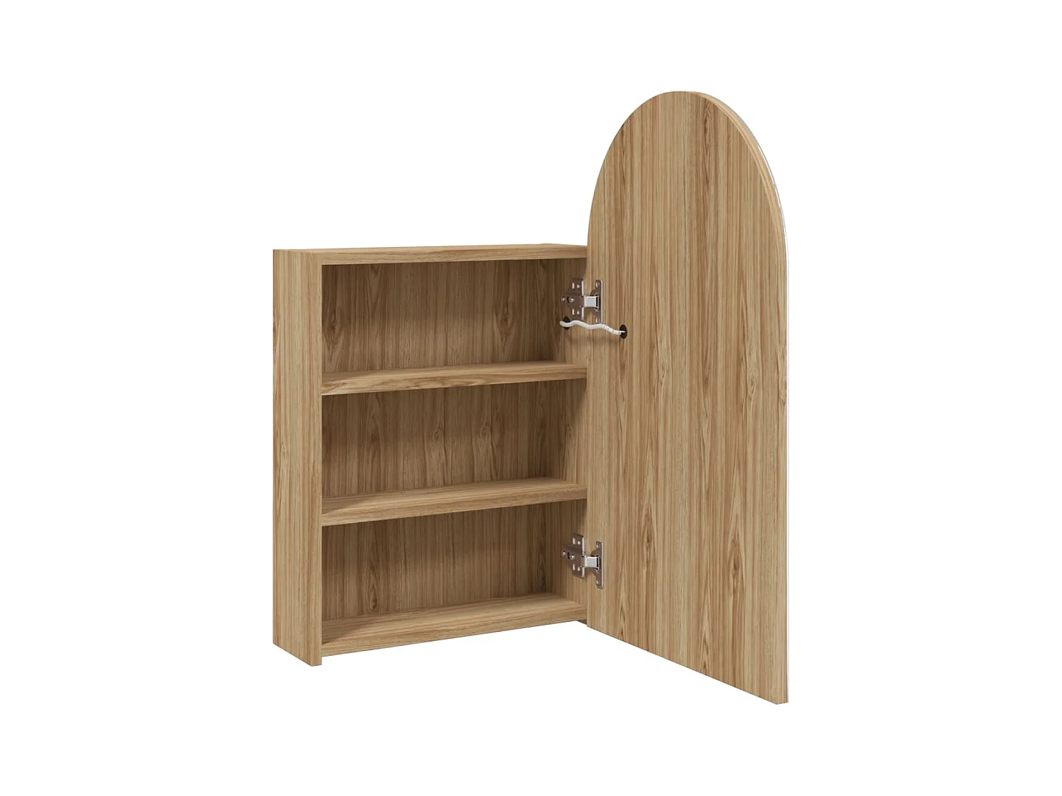 Mobile bagno con specchio e LED ad arco rovere 42x13x70 cm