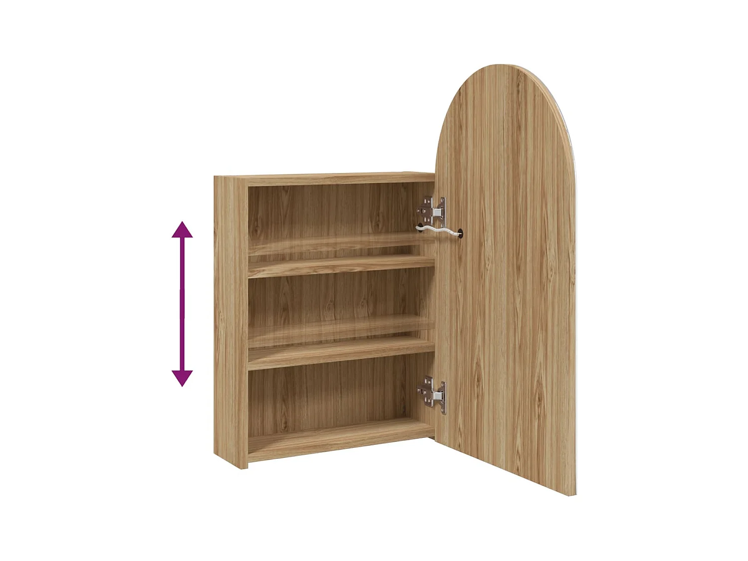 Mobile bagno con specchio e LED ad arco rovere 42x13x70 cm