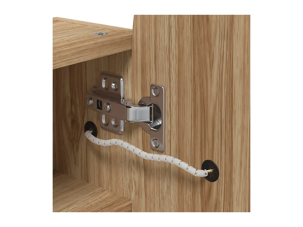 Mobile bagno con specchio e LED ad arco rovere 42x13x70 cm