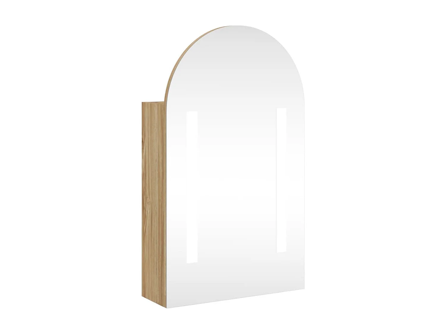 Mobile bagno con specchio e LED ad arco rovere 42x13x70 cm