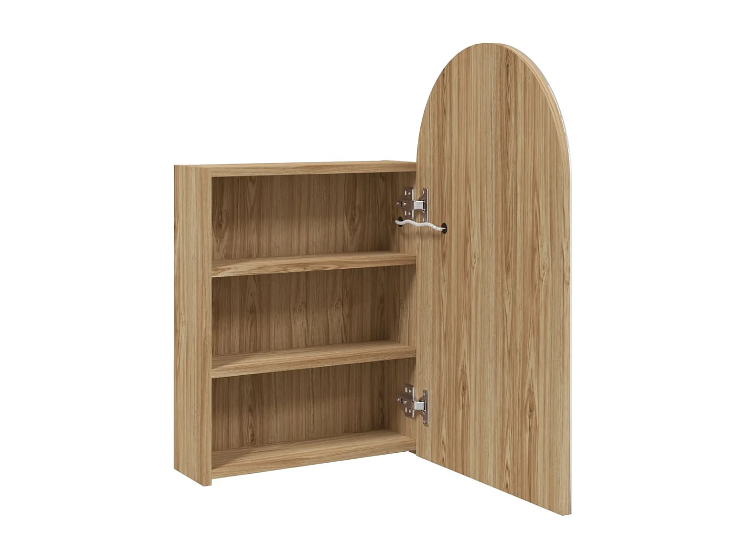 Mobile bagno con specchio e LED ad arco rovere 42x13x70 cm