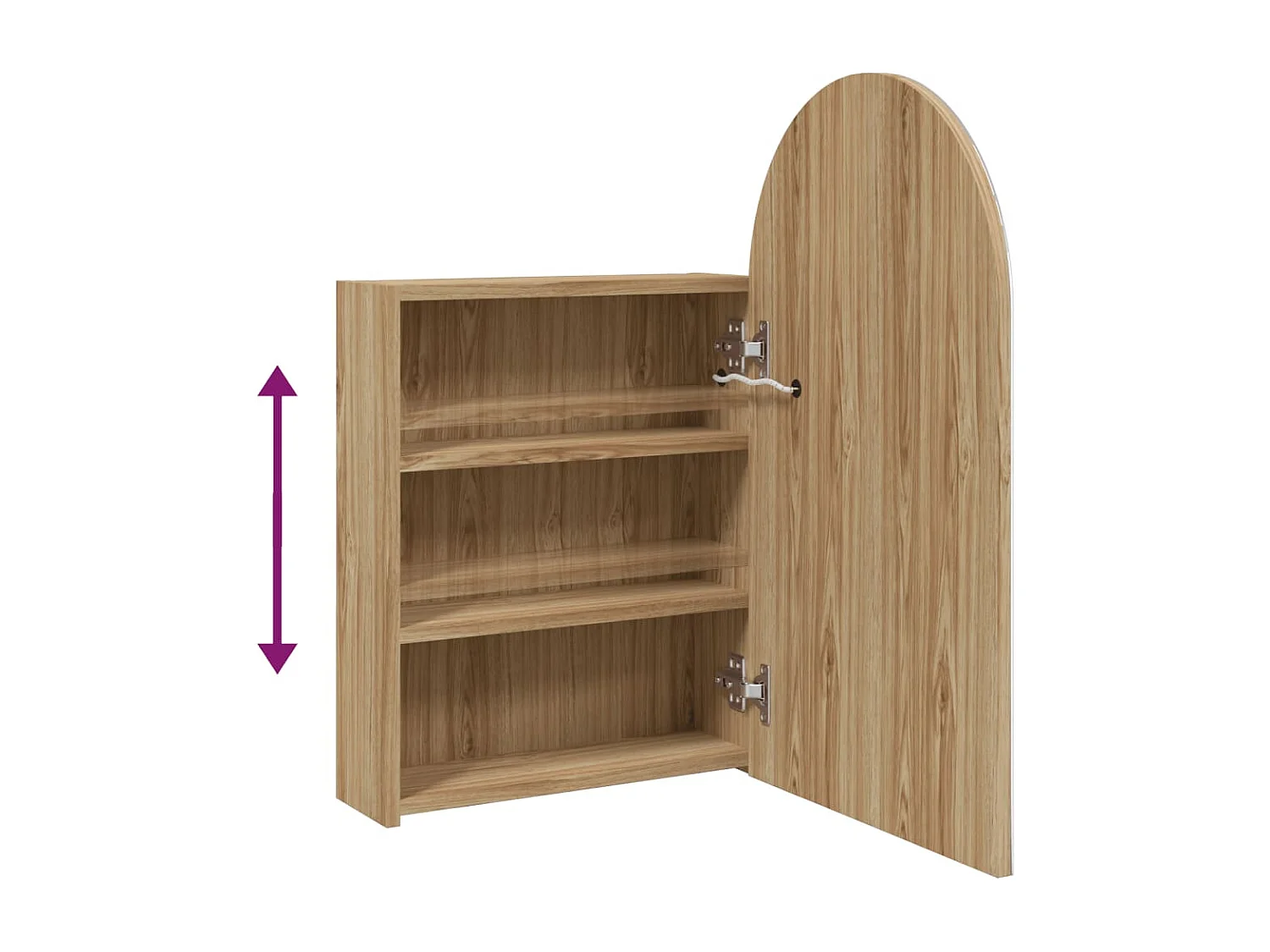 Mobile bagno con specchio e LED ad arco rovere 42x13x70 cm