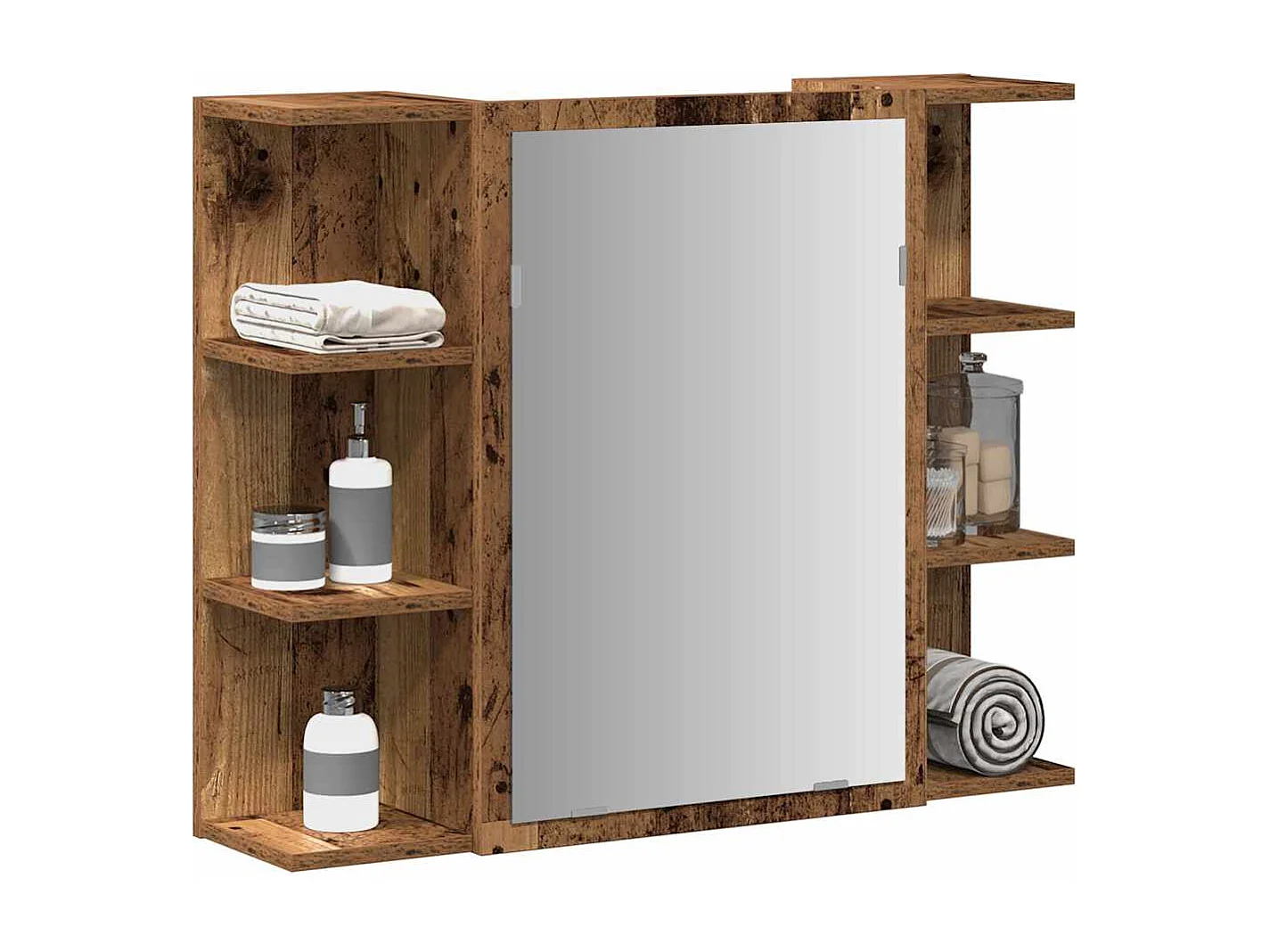 Armoire à miroir de salle de bain vieux bois bois d'ingénierie