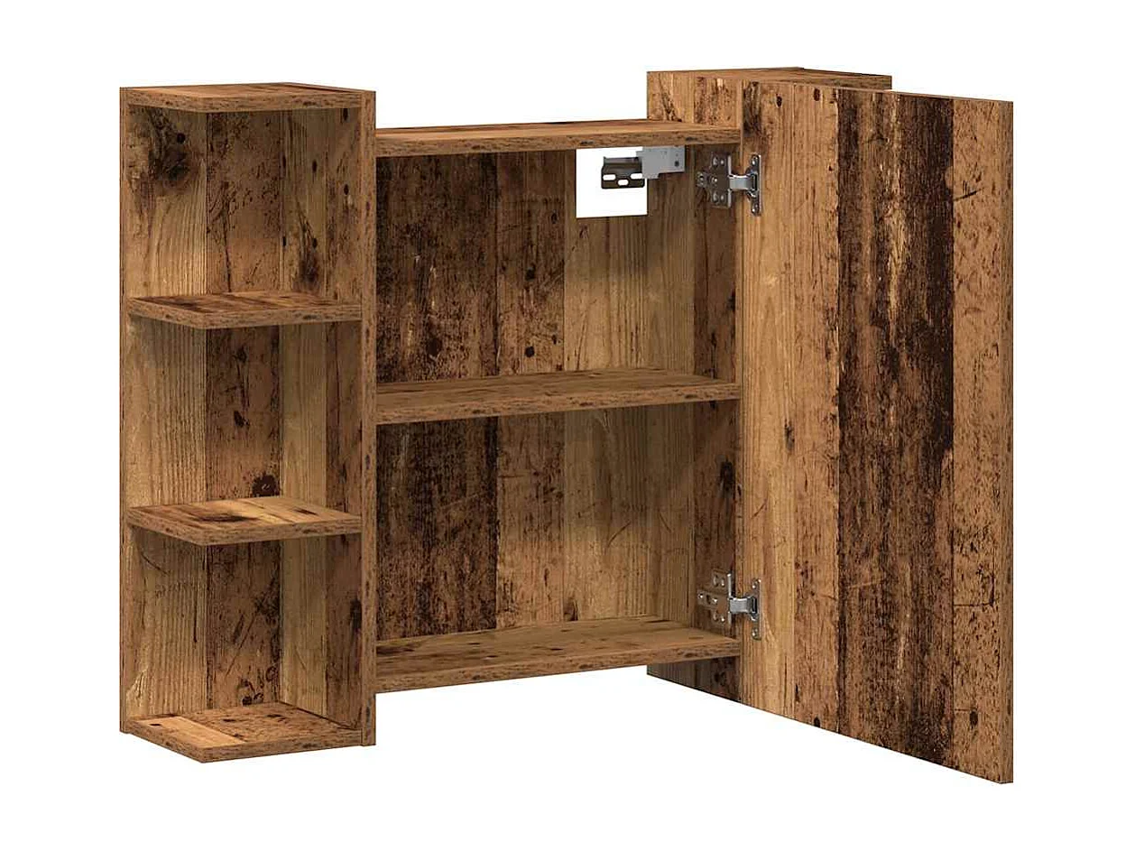 Armoire à miroir de salle de bain vieux bois bois d'ingénierie