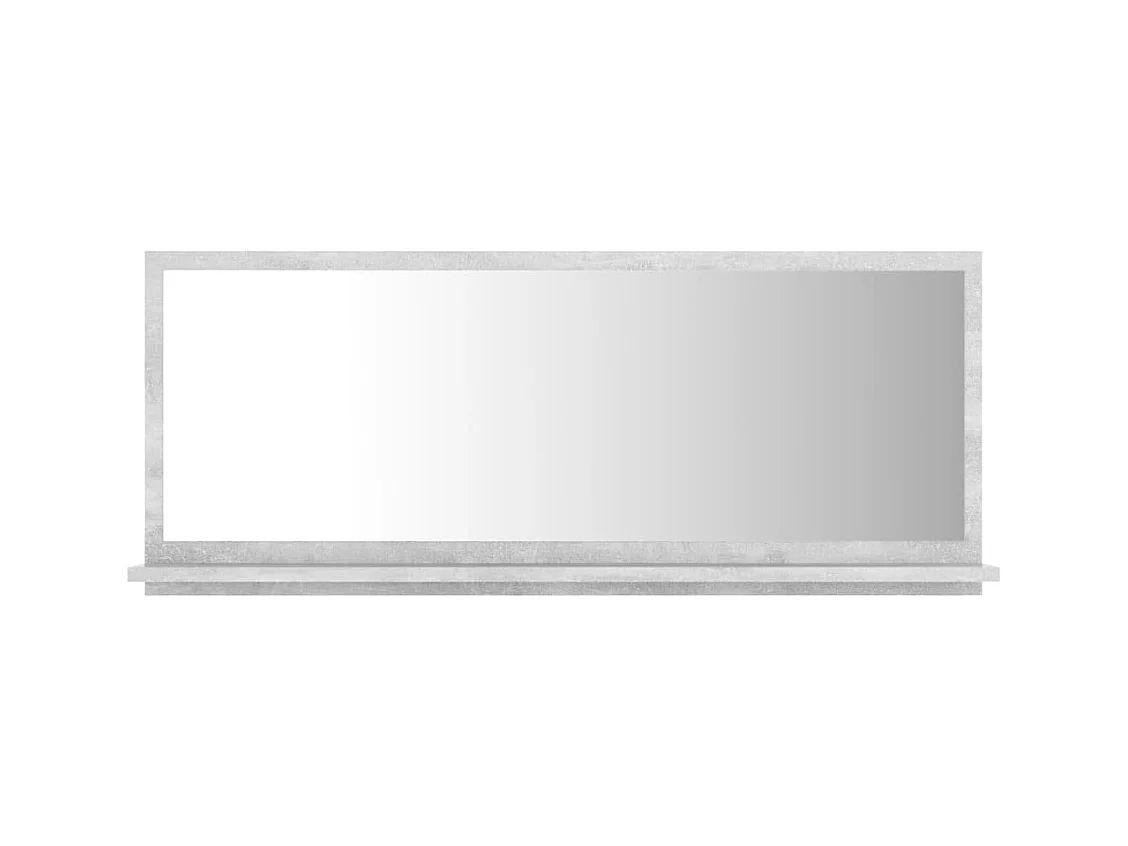 Specchio da bagno grigio cemento 90x10,5x37 cm in truciolato
