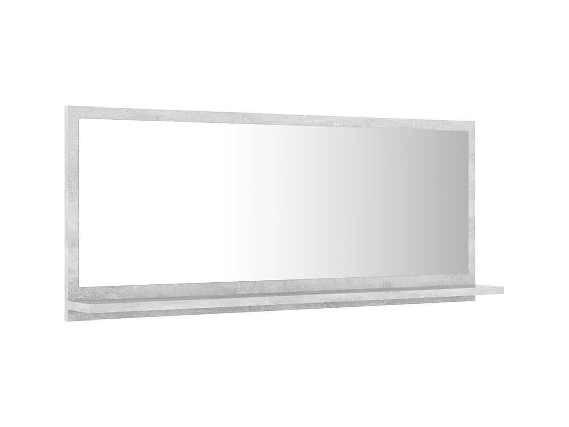 Specchio da bagno grigio cemento 90x10,5x37 cm in truciolato