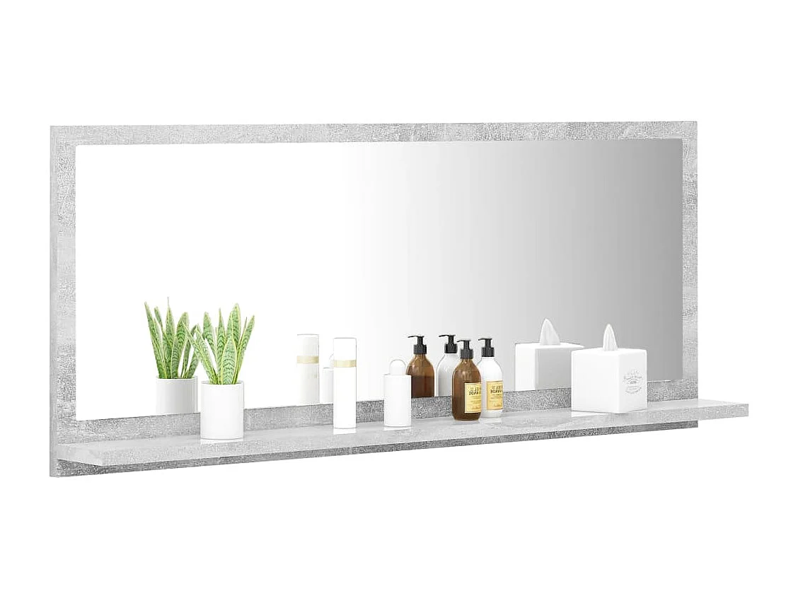 Miroir de salle de bain Gris béton 90x10,5x37 cm Aggloméré