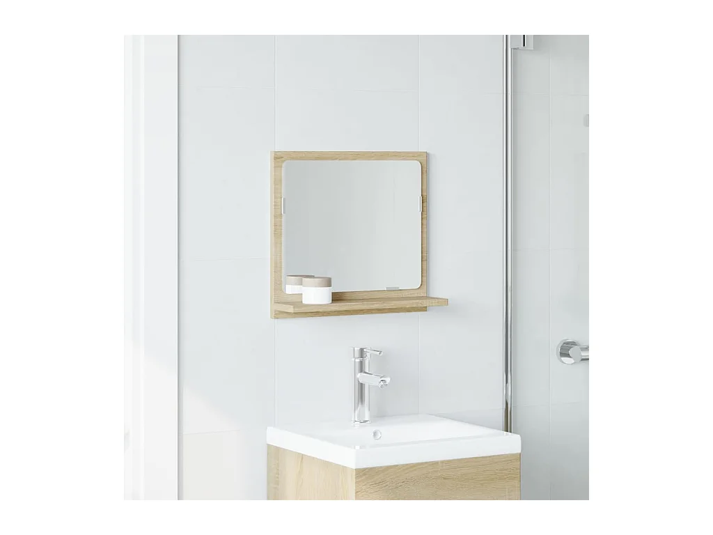Étagère de salle de bain à miroir chêne sonoma bois ingénierie