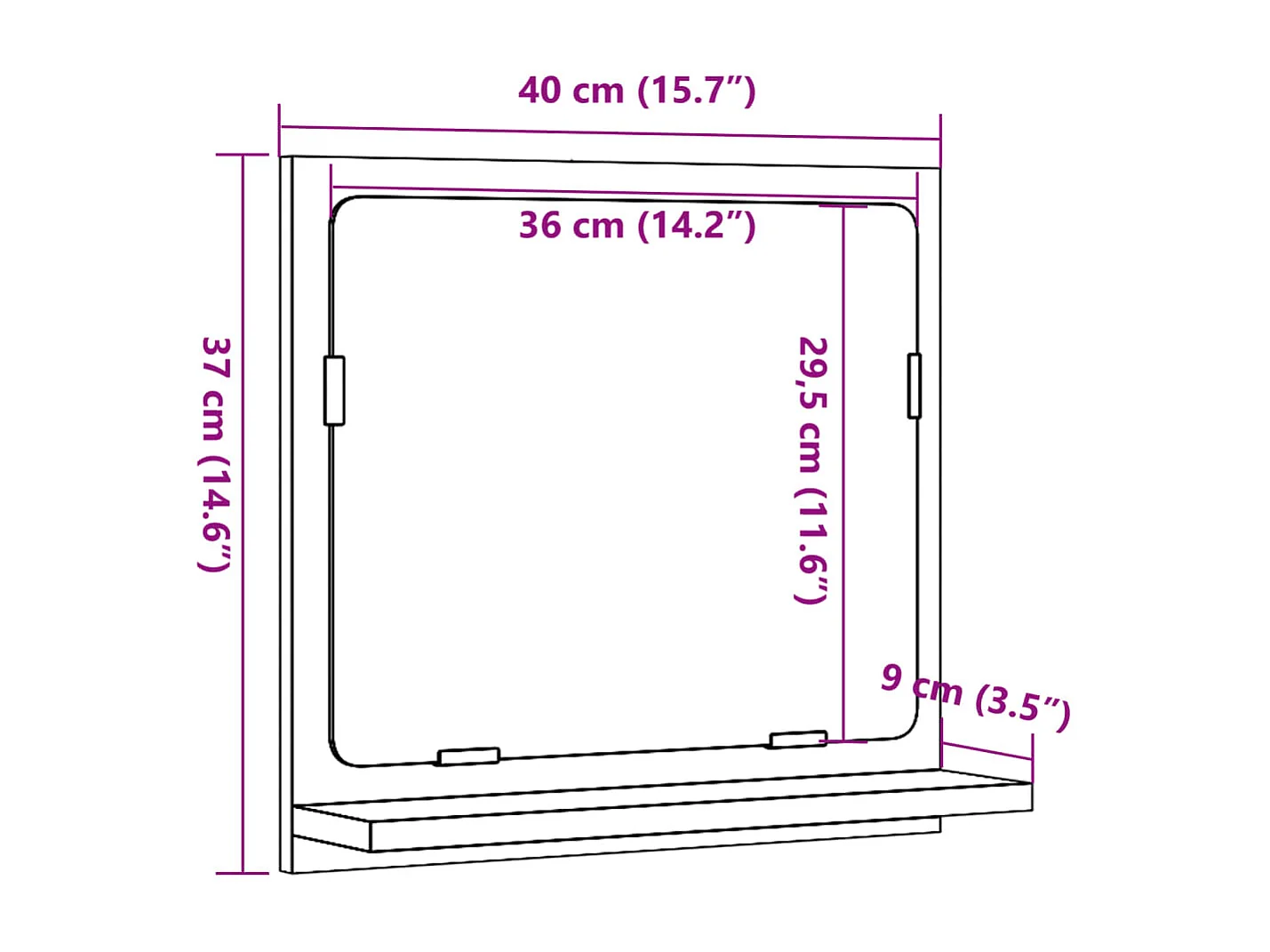 Étagère de salle de bain à miroir chêne sonoma bois ingénierie