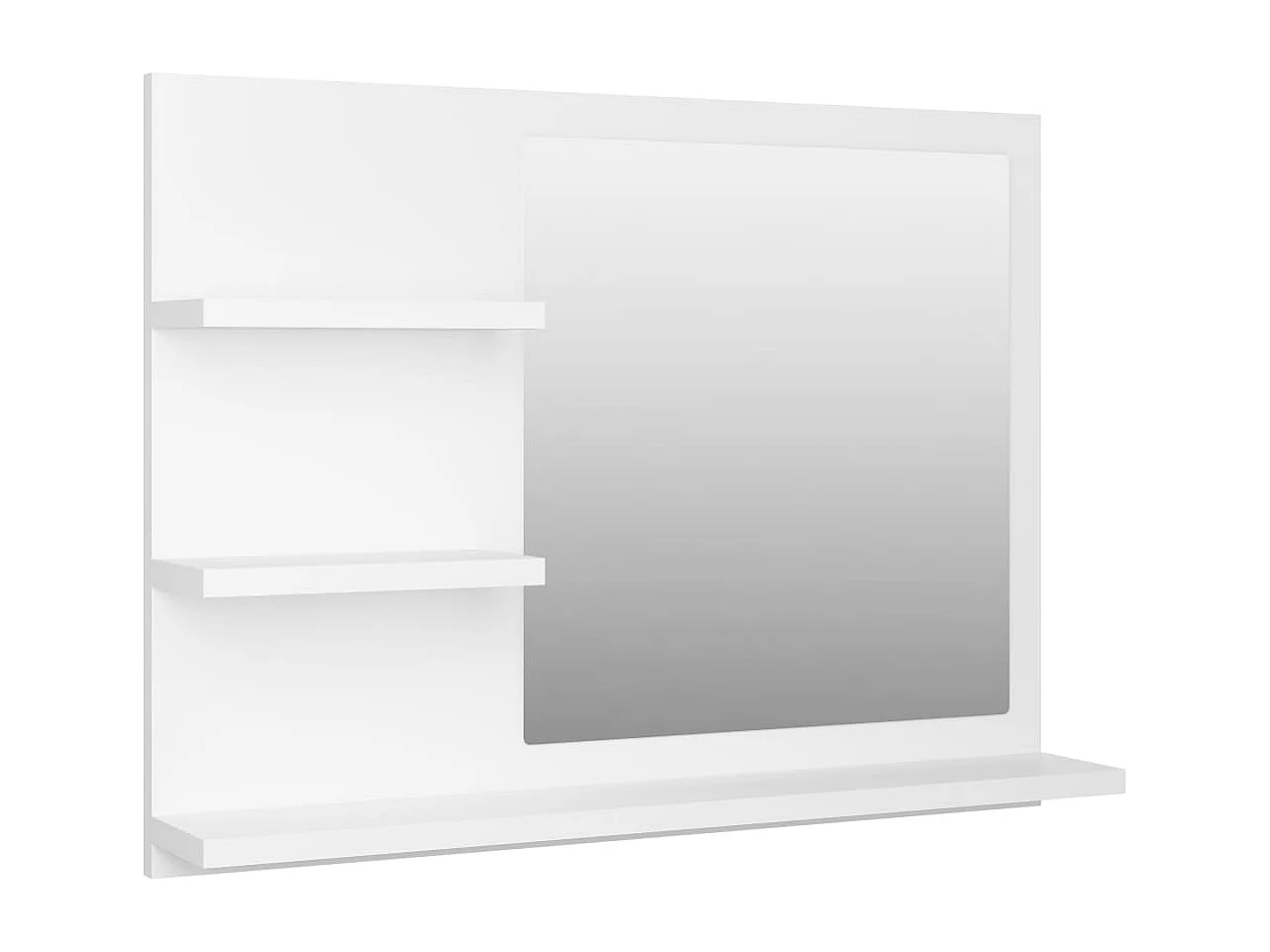 Witte badkamerspiegel 60x10,5x45 cm bewerkt hout