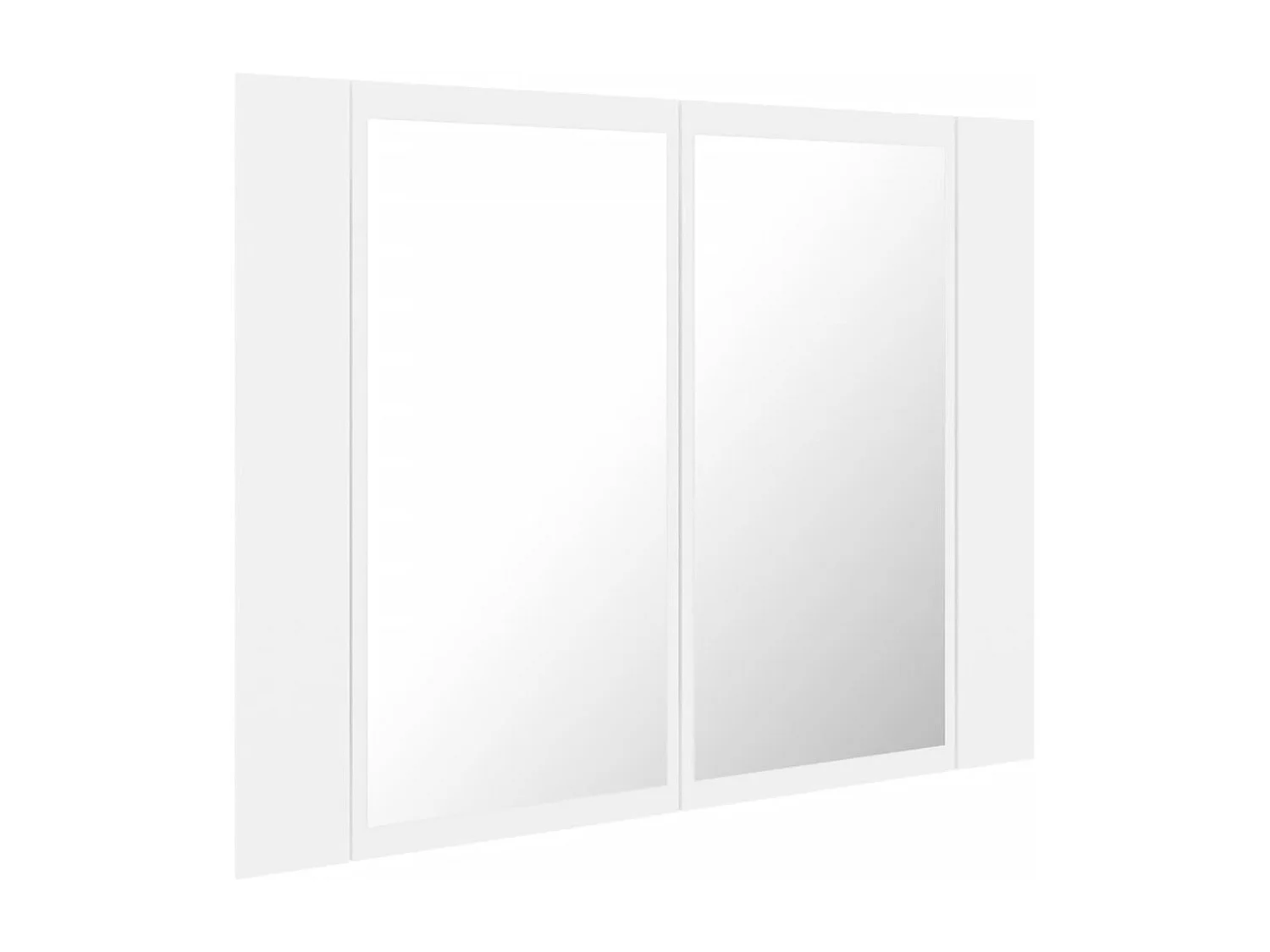 Mobiletto da bagno con specchio LED bianco 60x12x45 cm in acrilico