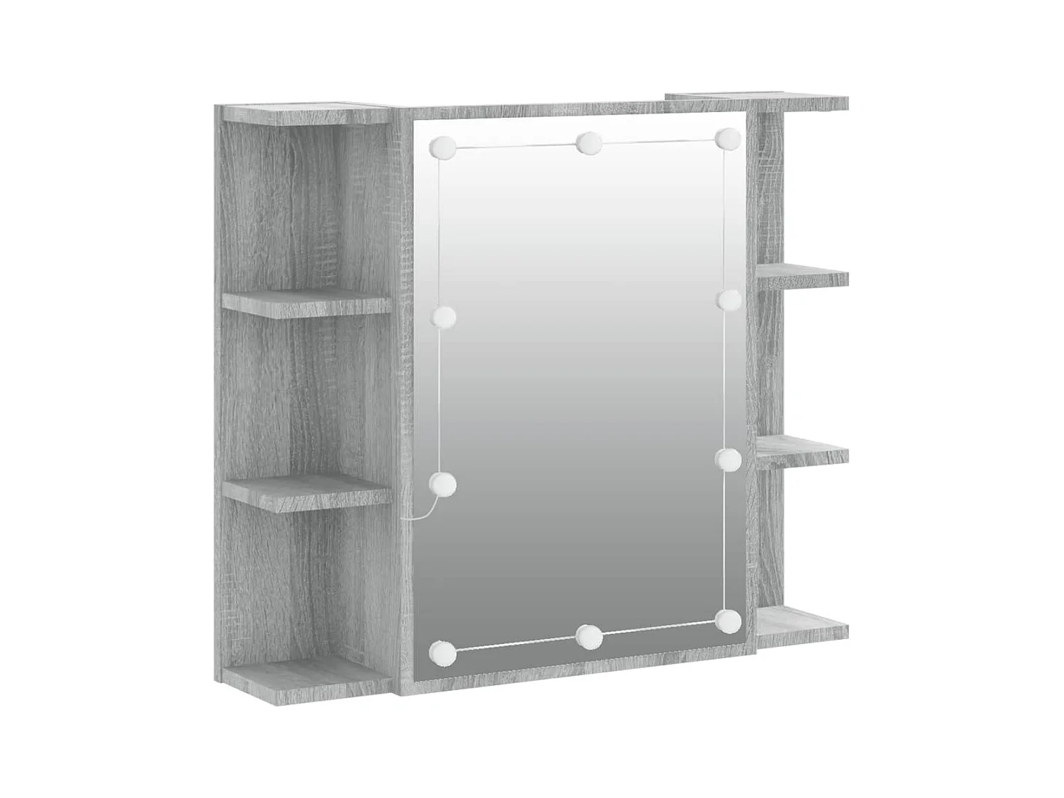 Armario espejo Sonoma gris con LED 70x16,5x60 cm