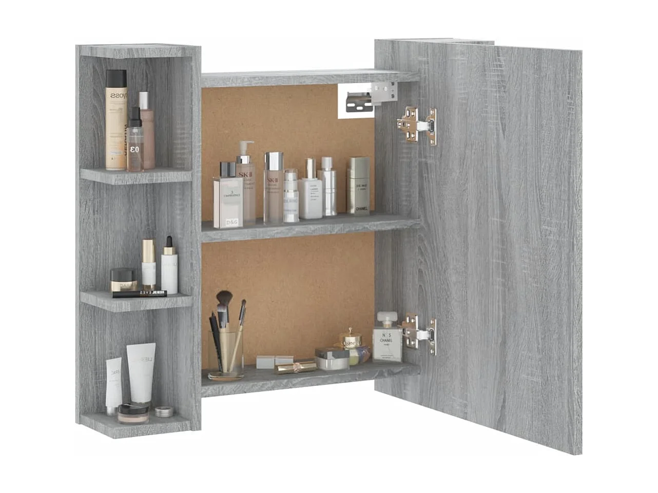 Armario espejo Sonoma gris con LED 70x16,5x60 cm