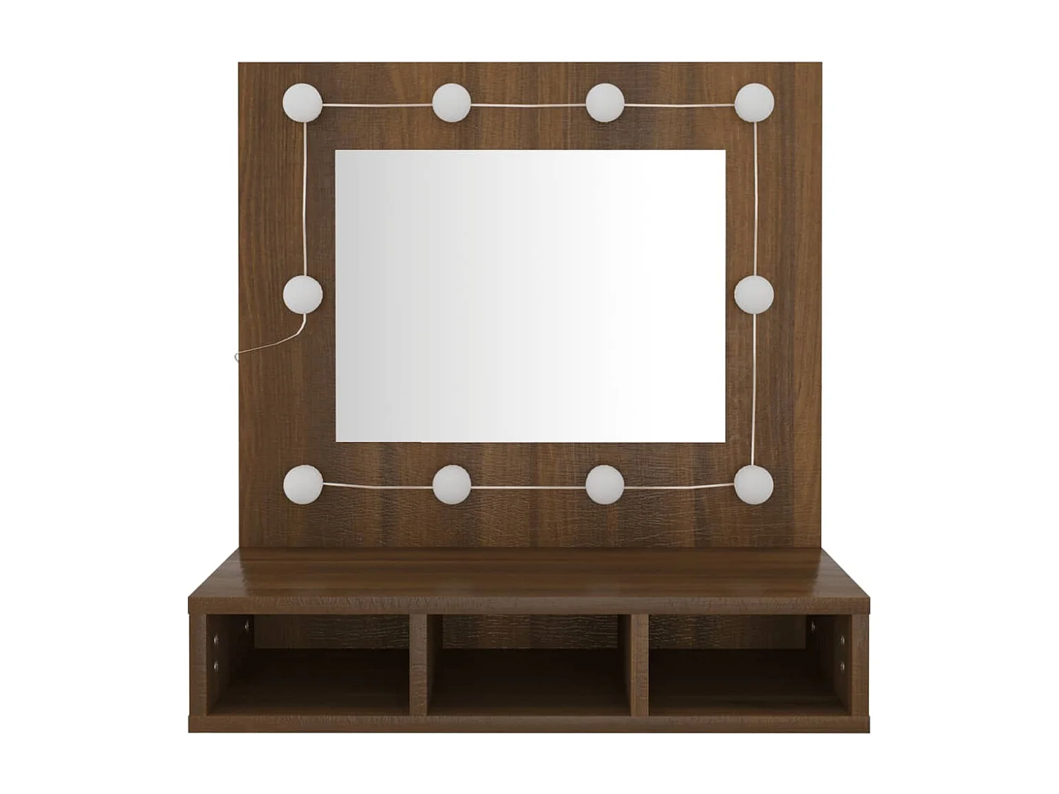 Armoire à miroir avec LED Chêne marron 60x31,5x62 cm