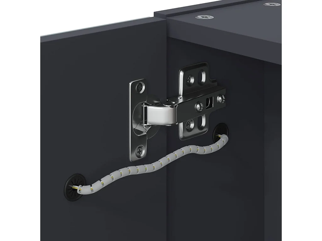 Mobiletto specchio da bagno con LED grigio 45x13x52 cm