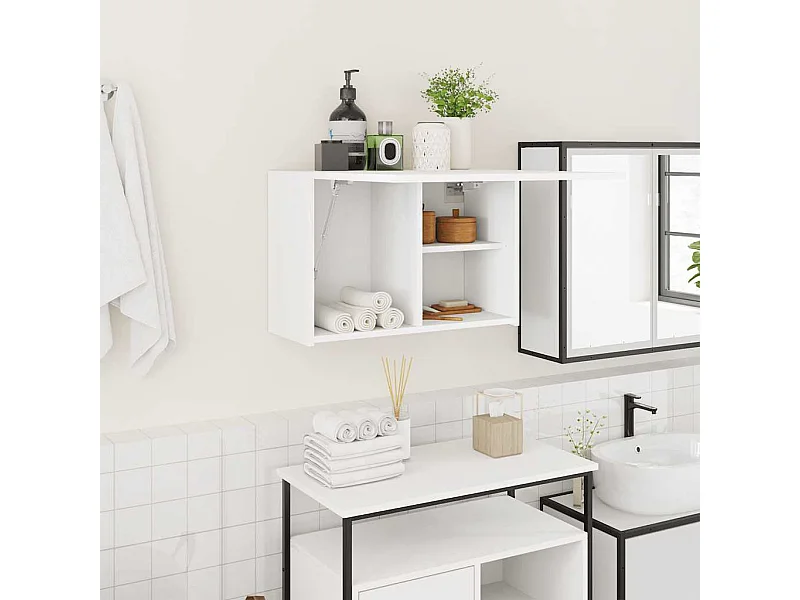 Witte badkamerkast 60x25x40 cm van bewerkt hout