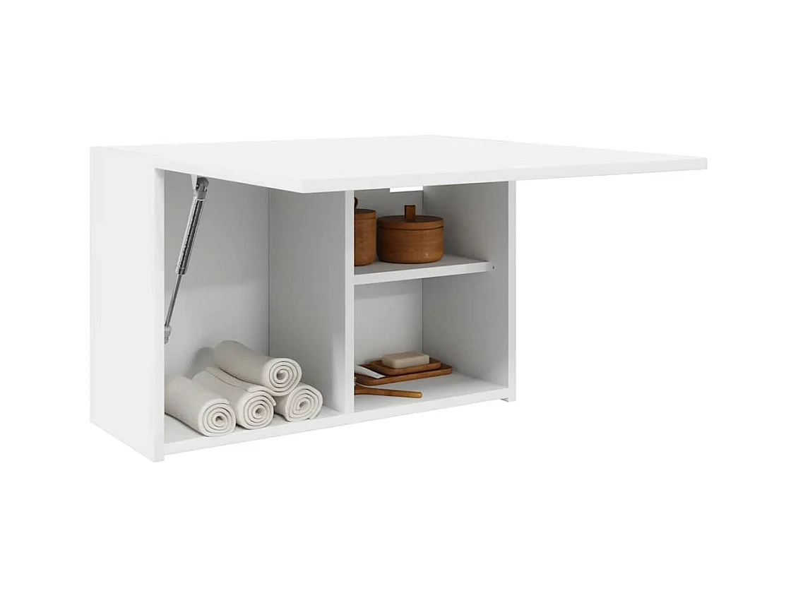 Witte badkamerkast 60x25x40 cm van bewerkt hout