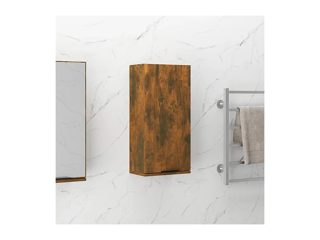 Armoire de salle de bain murale Chêne fumé 32x20x67 cm