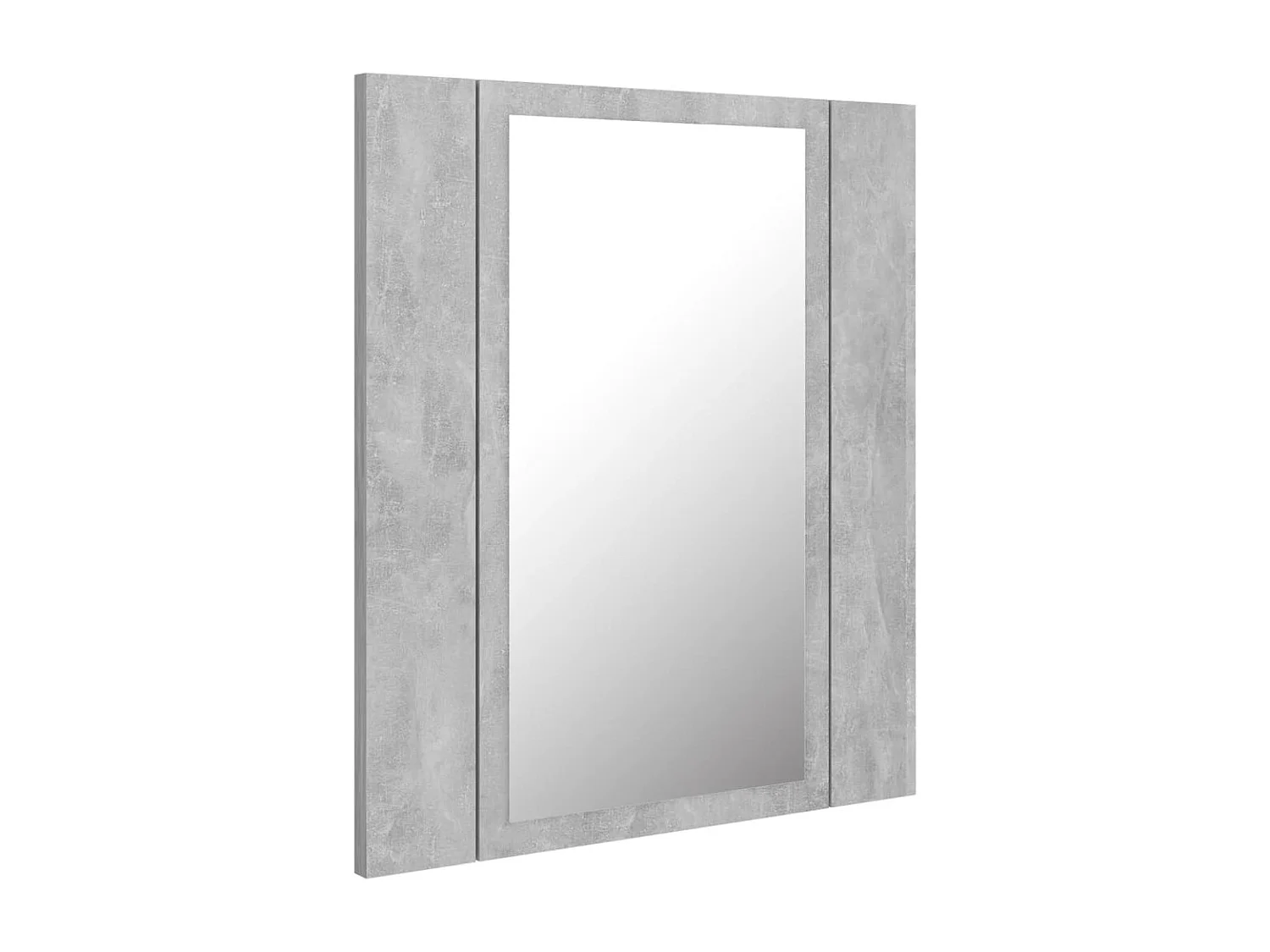 Mobiletto da bagno con specchio LED in acrilico grigio cemento