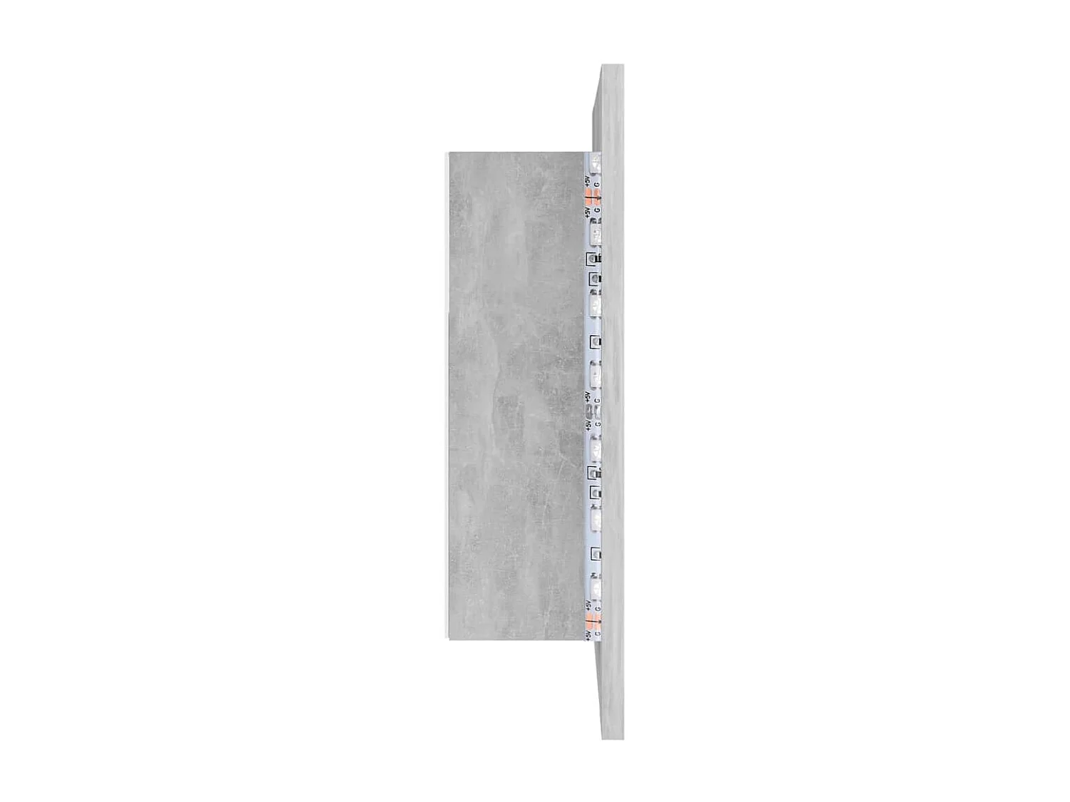 Armoire de salle de bain à miroir LED Gris béton Acrylique