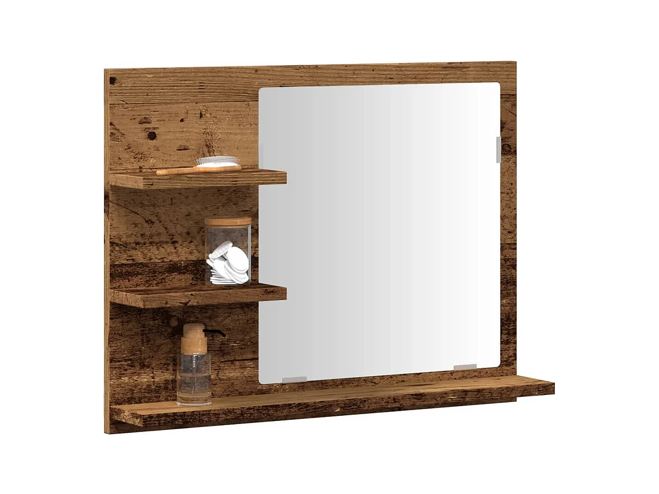 Armoire à miroir de salle de bain vieux bois bois d'ingénierie