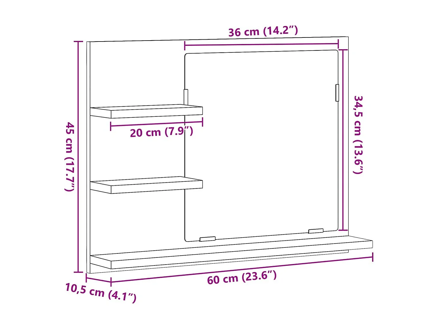 Mueble de baño con espejo de madera vieja de ingeniería de madera