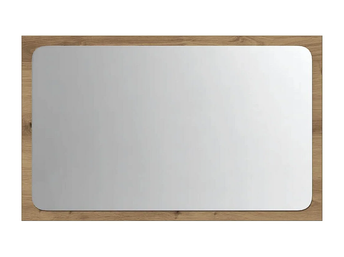 Espejo de baño con luz LED, roble hecho a mano.