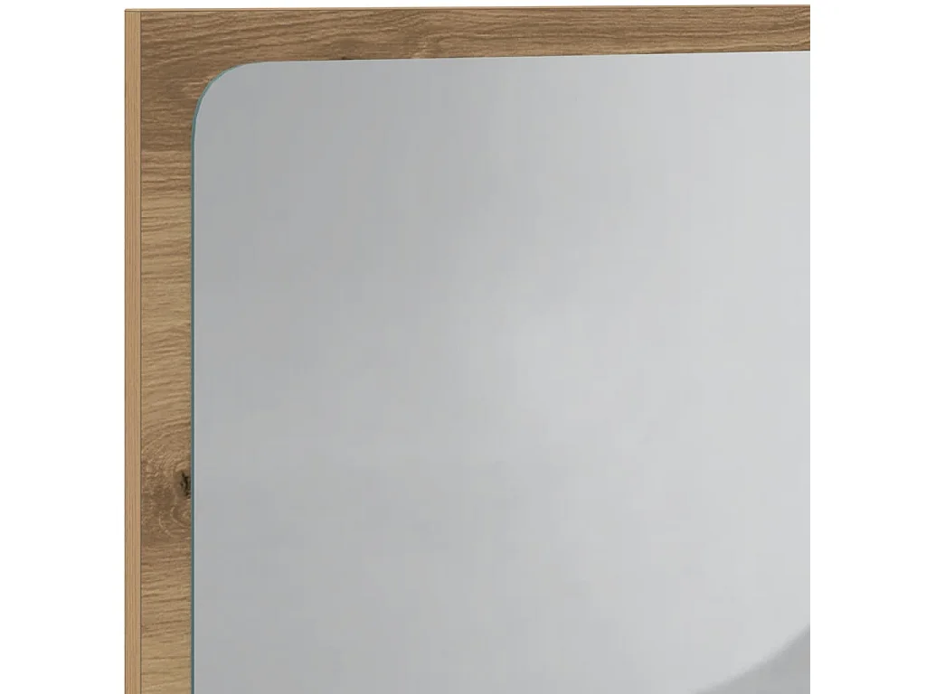 Espejo de baño con luz LED, roble hecho a mano.