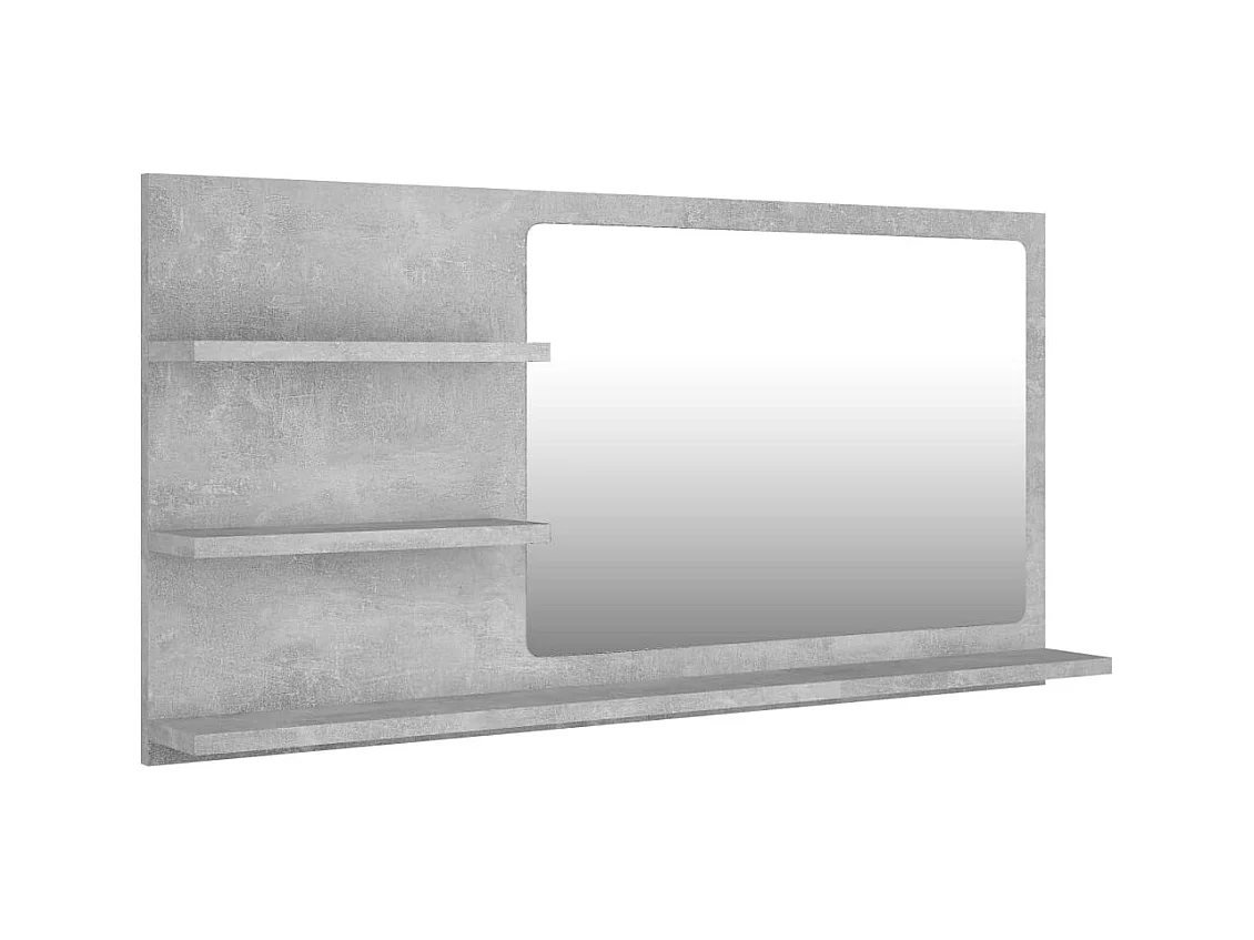 Specchio da bagno in legno ingegnerizzato grigio cemento