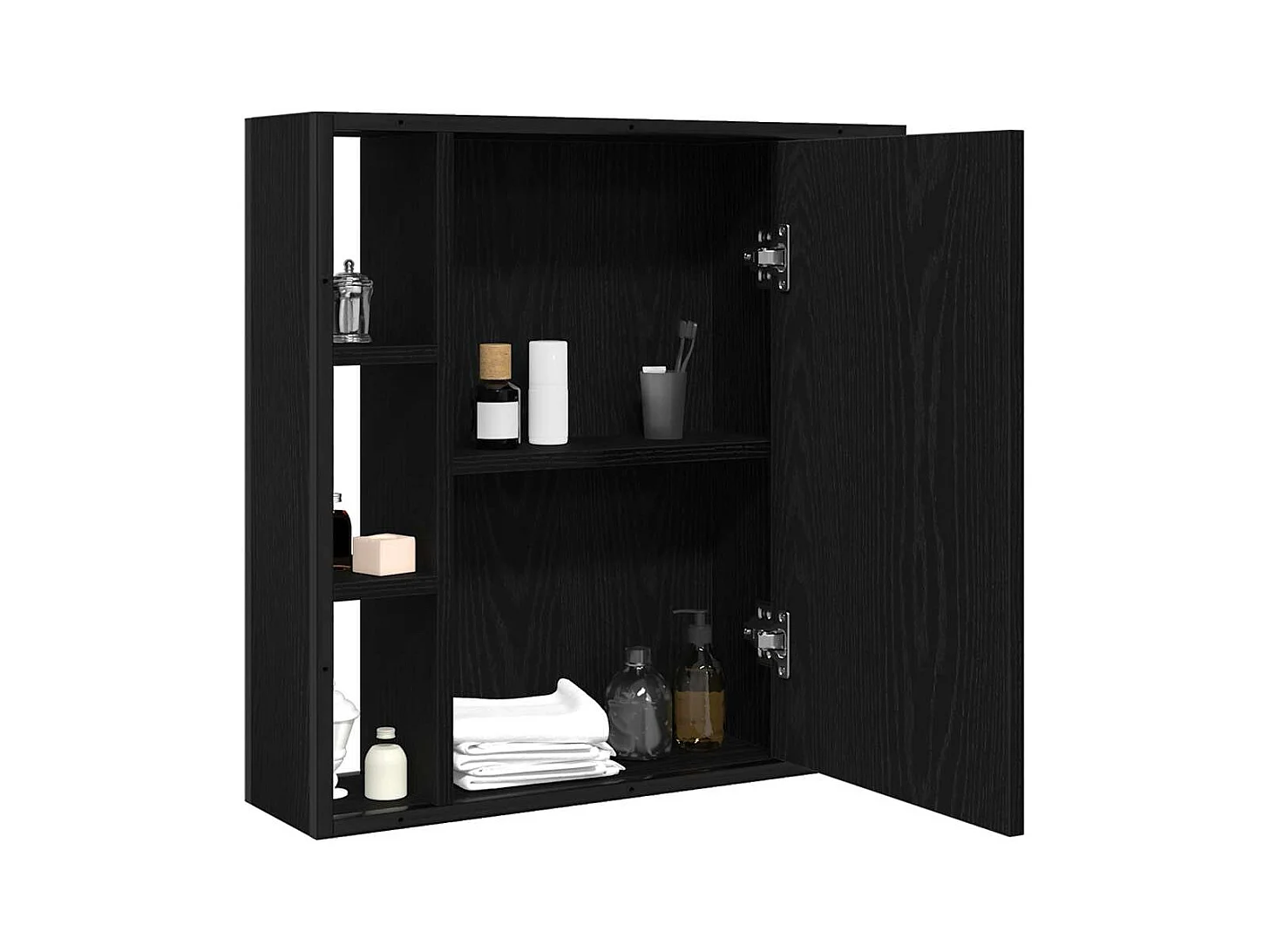 Armoire à miroir de salle de bain chêne noir bois ingénierie
