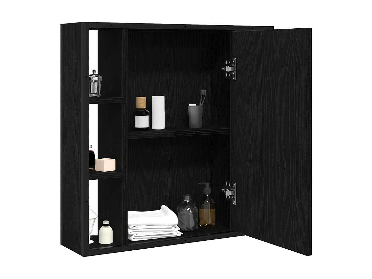 Armoire à miroir de salle de bain chêne noir bois ingénierie