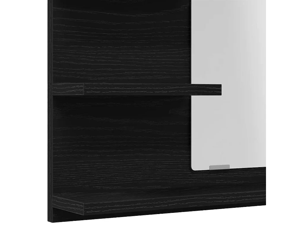 Zwarte eiken badkamerspiegel 60x10,5x45cm bewerkt hout