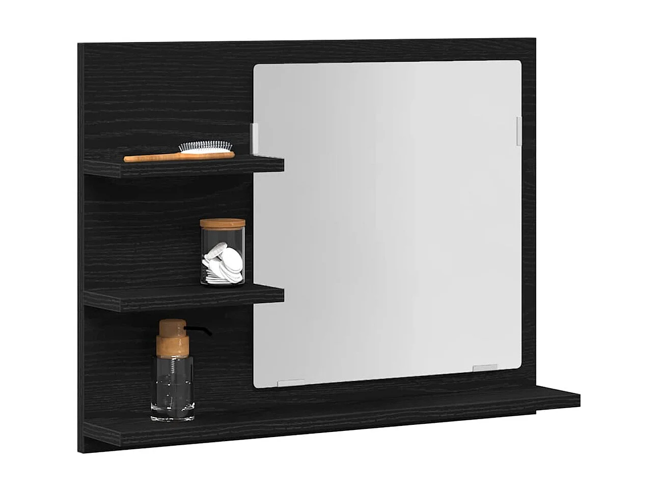 Miroir de salle de bain chêne noir 60x10,5x45cm bois ingénierie