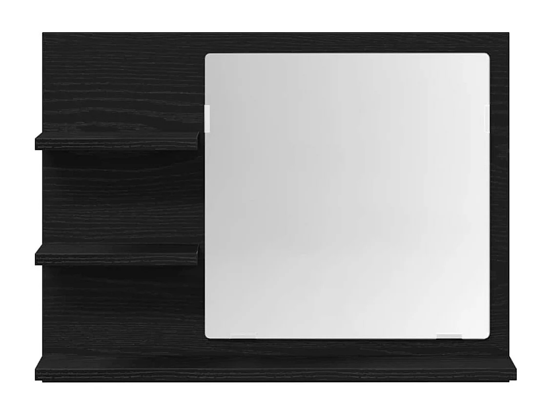 Miroir de salle de bain chêne noir 60x10,5x45cm bois ingénierie