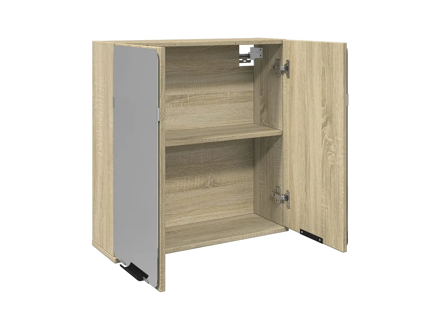 Gabinete de baño con espejo de madera de ingeniería de roble Sonoma