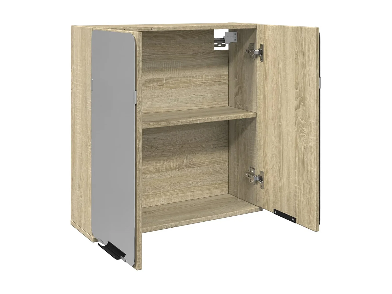 Gabinete de baño con espejo de madera de ingeniería de roble Sonoma