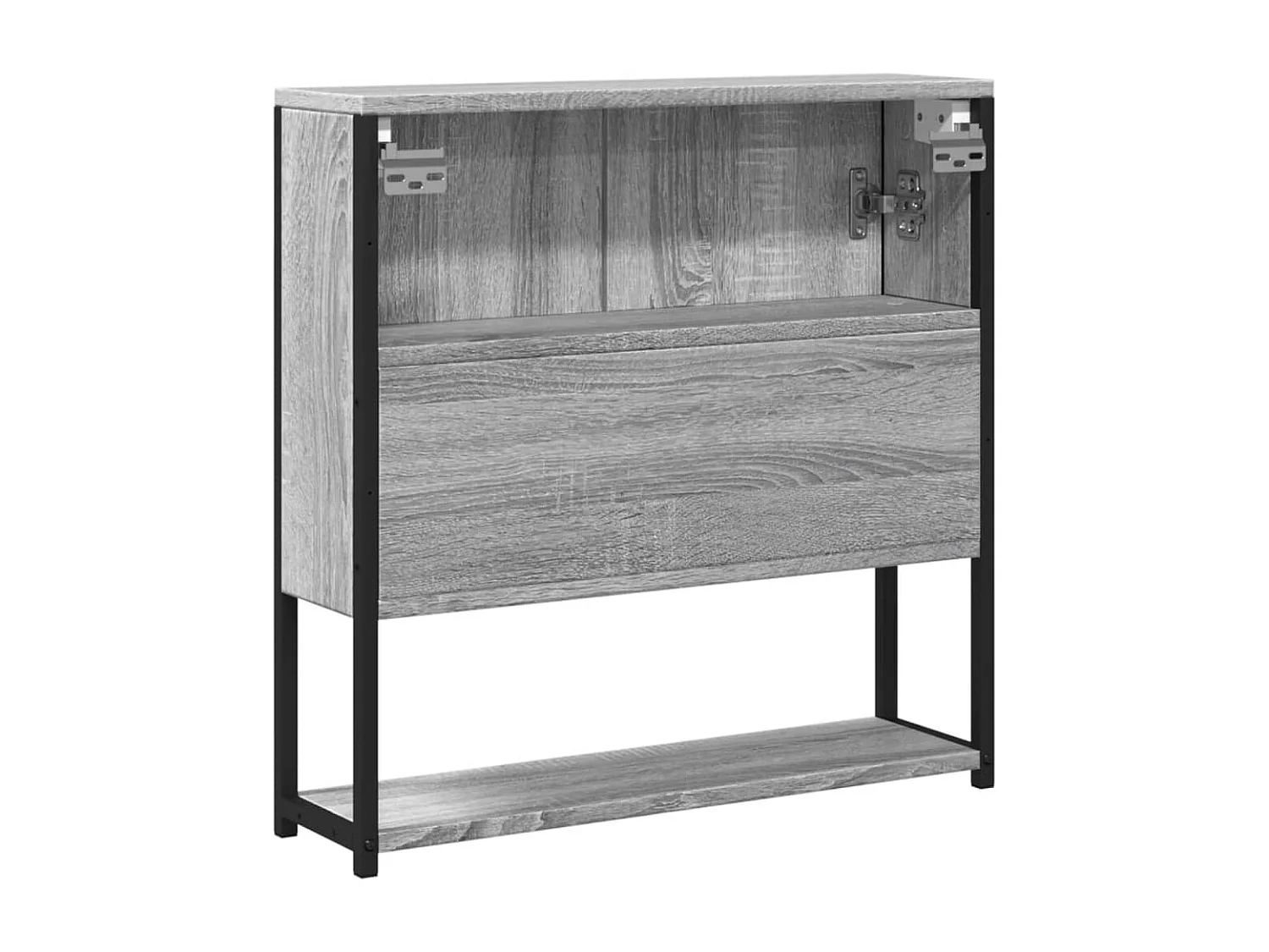 Mobiletto per bagno con specchio in legno ingegnerizzato grigio Sonoma