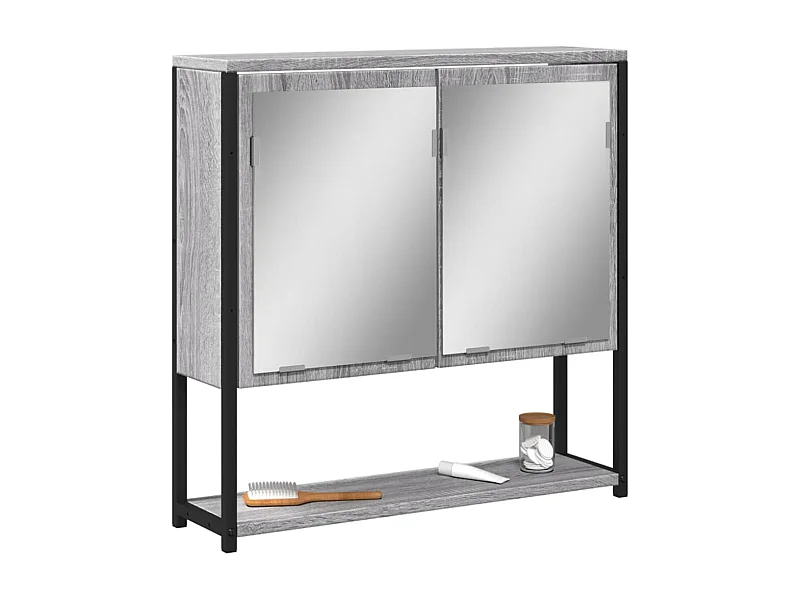 Armoire à miroir de salle de bain sonoma gris bois d’ingénierie