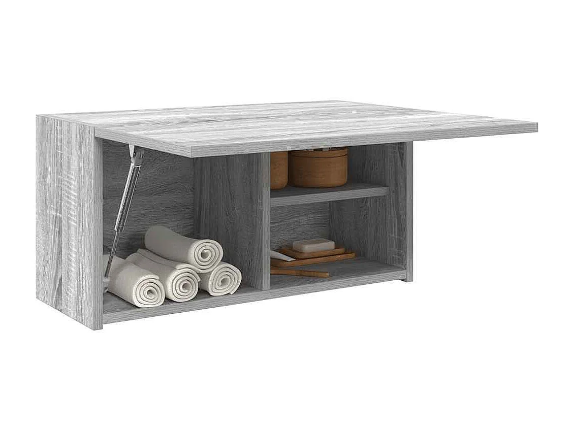 Mueble de baño de pared Sonoma gris de 60 x 25 x 30 cm, madera de ingeniería