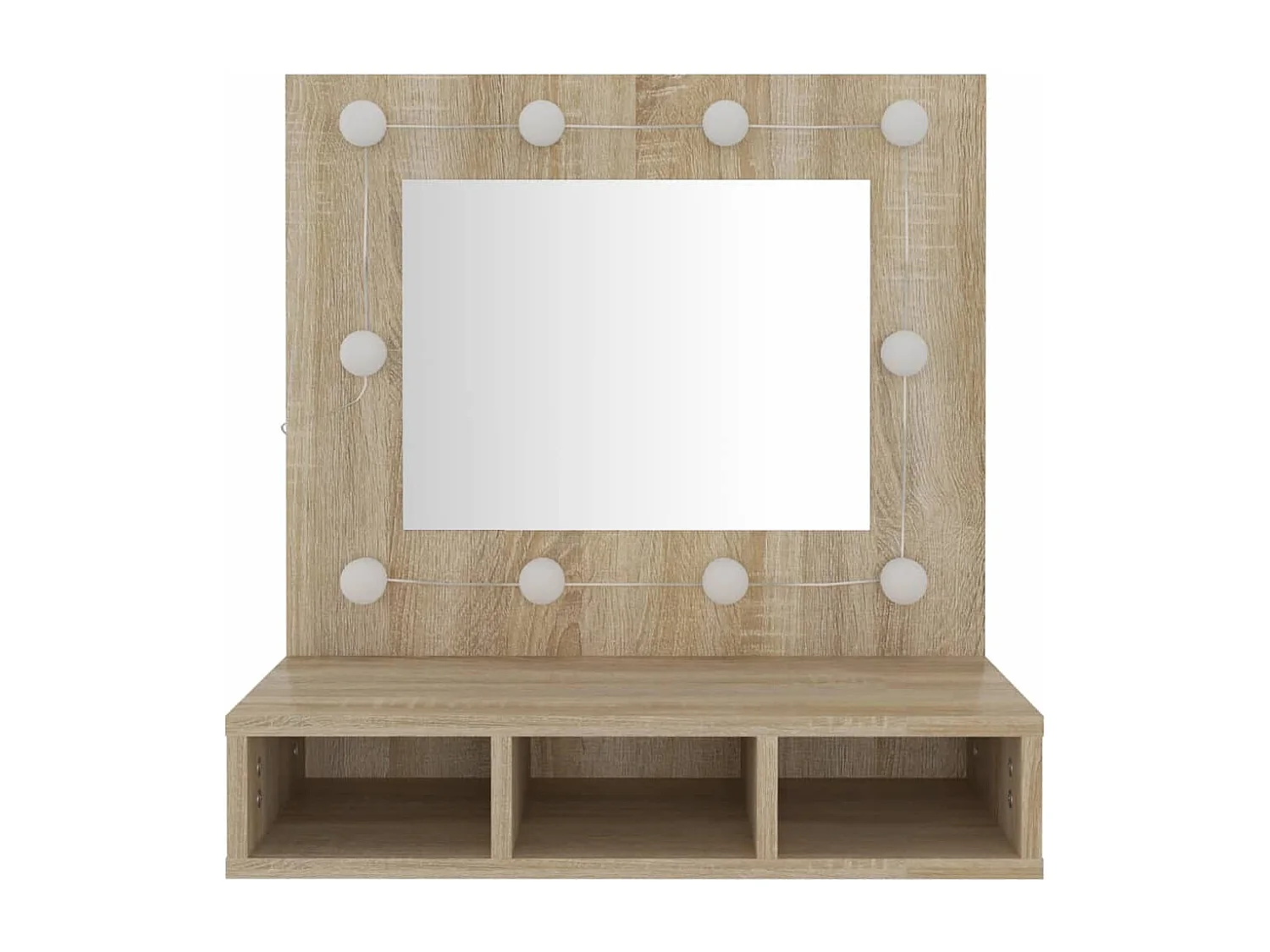 Armario espejo con LED roble Sonoma 60x31,5x62 cm