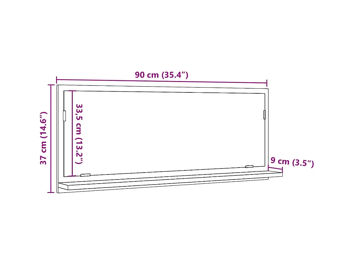 Mobiletto per bagno con specchio in legno ingegnerizzato grigio cemento