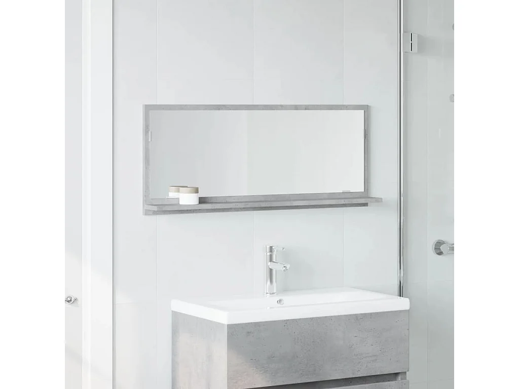 Armoire à miroir de salle de bain gris béton bois d'ingénierie