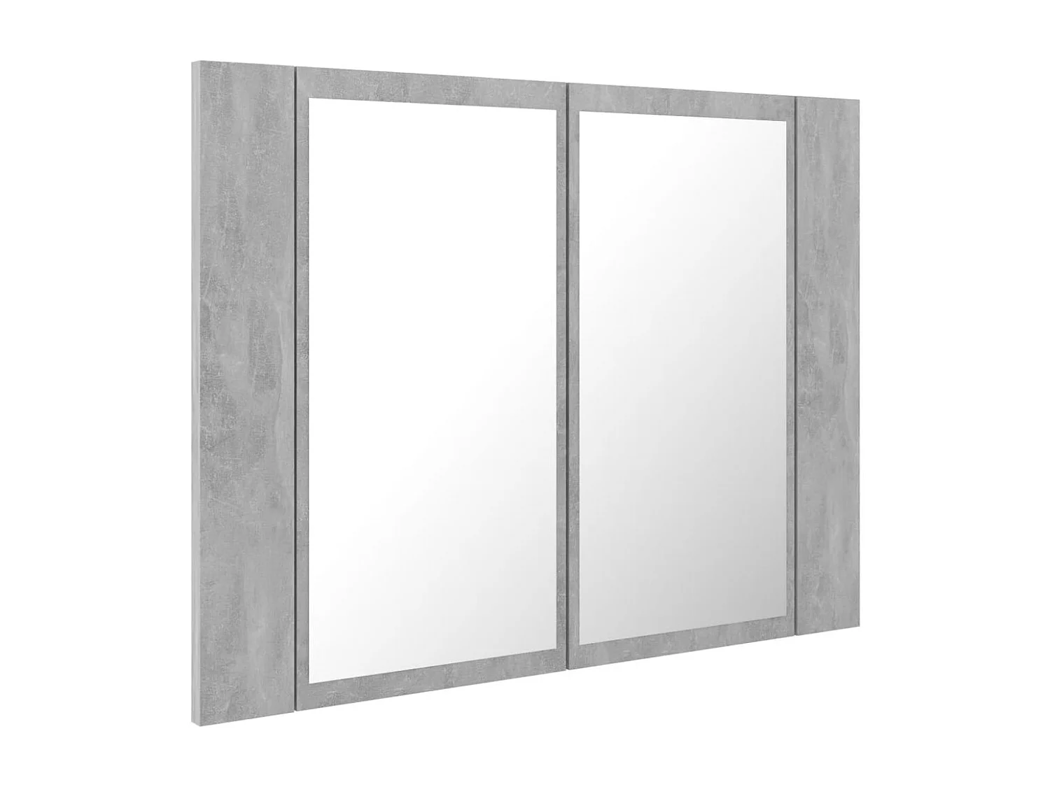 Armoire de salle de bain à miroir LED Gris béton Acrylique