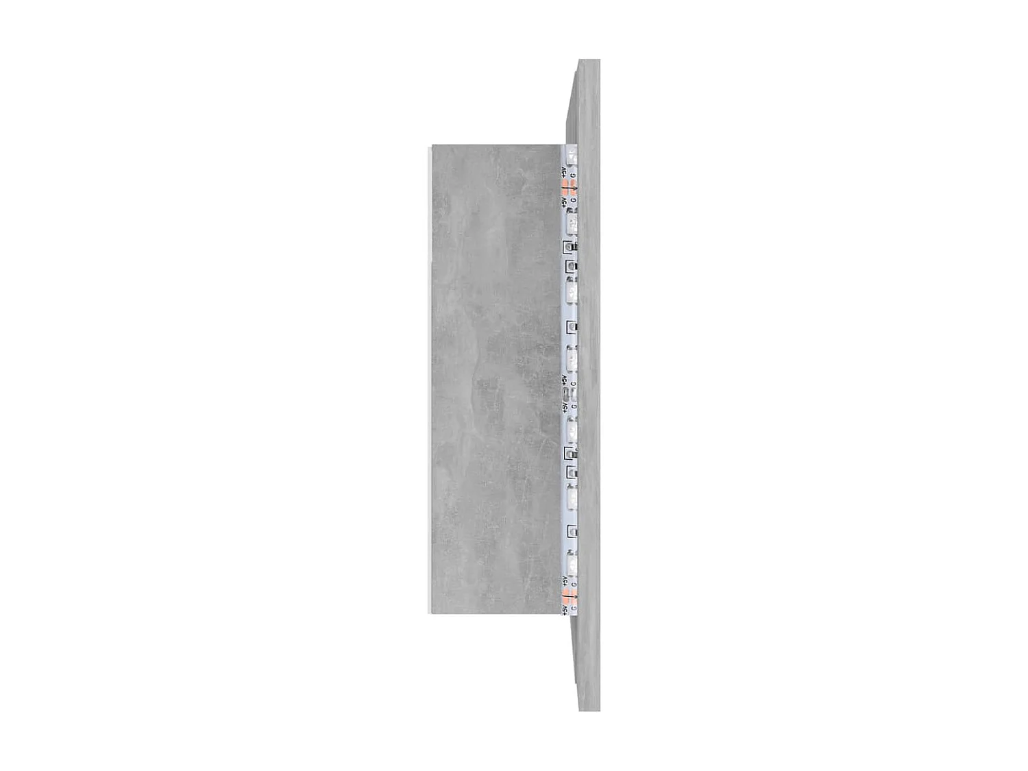 Armoire de salle de bain à miroir LED Gris béton Acrylique