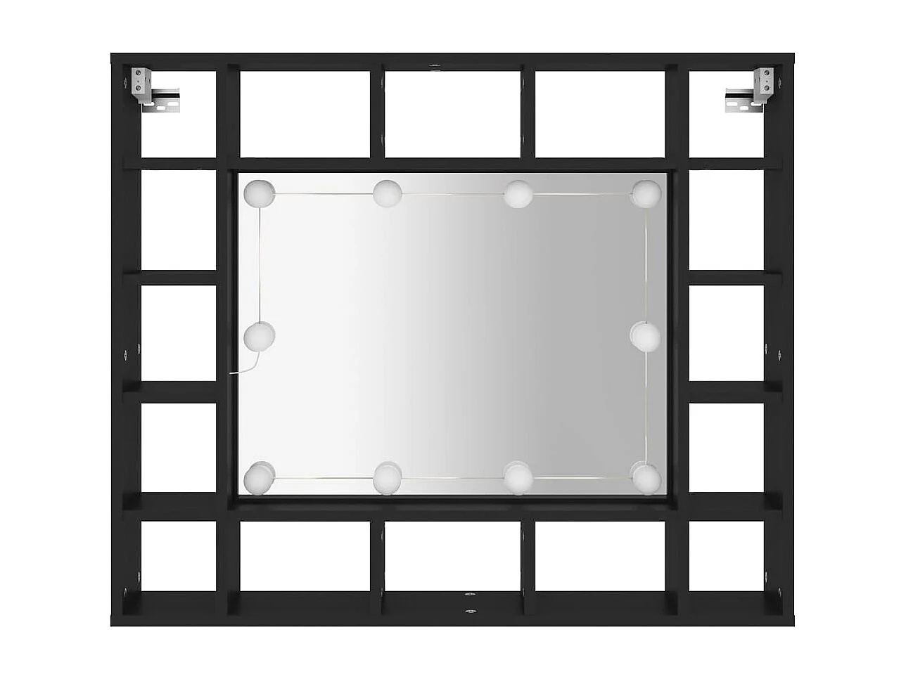 Armoire à miroir à LED noir 91x15x76,5 cm