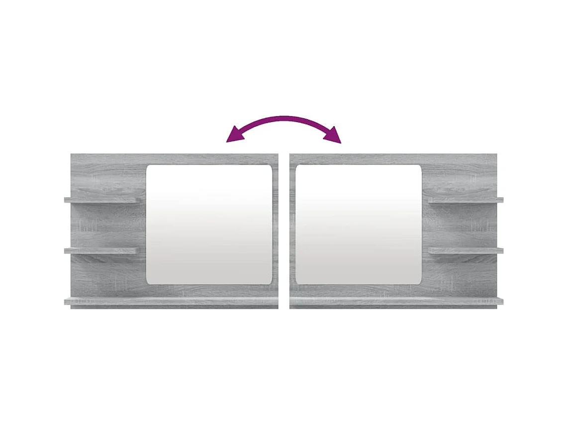 Specchio da bagno Sonoma Grey 60x10,5x45 cm in legno ingegnerizzato