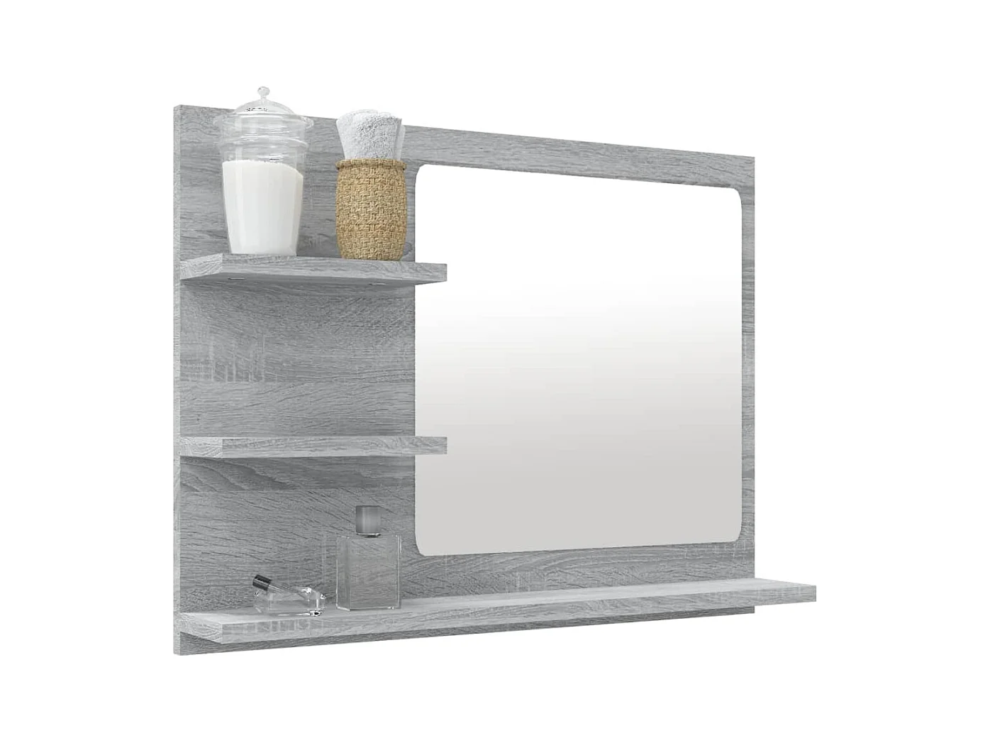Specchio da bagno Sonoma Grey 60x10,5x45 cm in legno ingegnerizzato